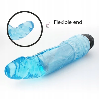 Sensual D10-4 Realistický vibrátor 18 cm, světle modrý