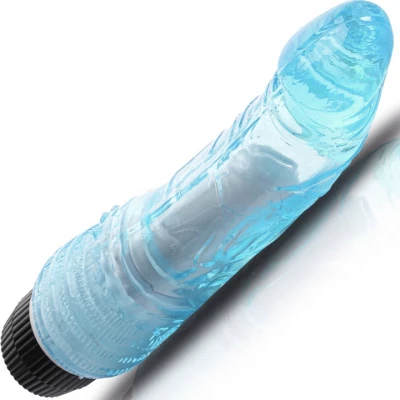 Sensual D10-4 Realistický vibrátor 18 cm, světle modrý
