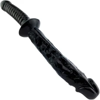 Sensual D15 Reverzibilné flexibilné dildo 32 cm, čierne