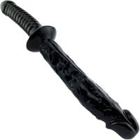 Sensual D15 Reverzibilné flexibilné dildo 32 cm, čierne