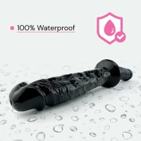 Sensual D15 Reverzibilné flexibilné dildo 32 cm, čierne