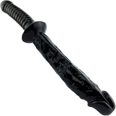Sensual D15 Reverzibilné flexibilné dildo 32 cm, čierne
