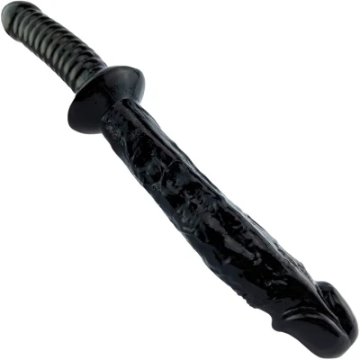 Sensual D15 Reverzibilné flexibilné dildo 32 cm, čierne