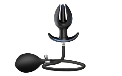Sensual D22 Nafukovací anální kolík s anální pumpou 3,5-9 cm, černý