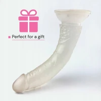 Sensual D26 Realistické dildo s prísavkou 21 cm, biele
