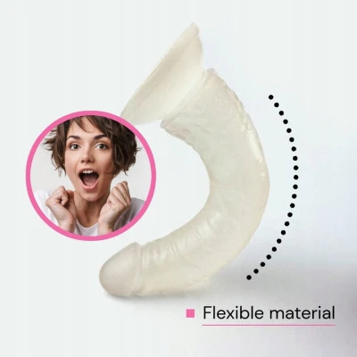 Sensual D26 Realistické dildo s prísavkou 21 cm, biele