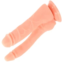 Sensual Dildo s přísavkou 18 cm dvojité, béžové