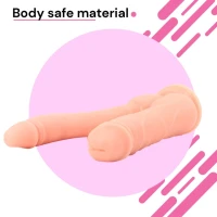 Sensual Dildo s přísavkou 18 cm dvojité, béžové