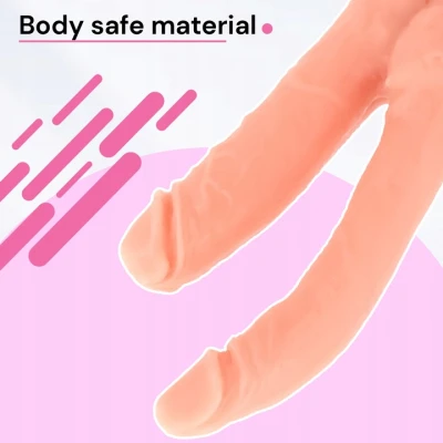 Sensual Dildo s přísavkou 18 cm dvojité, béžové