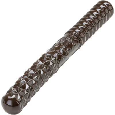 Sensual D45M Oboustranné flexibilní dildo 38 cm, hnědé