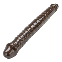 Sensual D46 Oboustranné flexibilní dildo 28 cm, hnědé