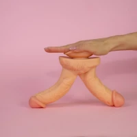 Sensual D48 Dildo s přísavkou 15 cm dvojité, černé