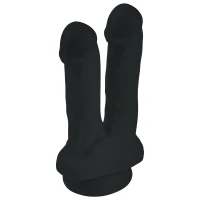 Sensual D48 Dildo s přísavkou 15 cm dvojité, černé