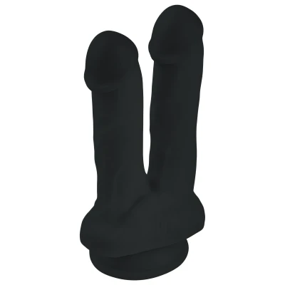 Sensual D48 Dildo s přísavkou 15 cm dvojité, černé