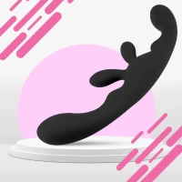 Sensual M28 dvojité silikónové dildo 23 cm, flexibilné, čierne