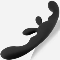 Sensual M28 dvojité silikónové dildo 23 cm, flexibilné, čierne
