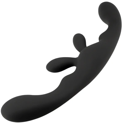 Sensual M28 dvojité silikónové dildo 23 cm, flexibilné, čierne