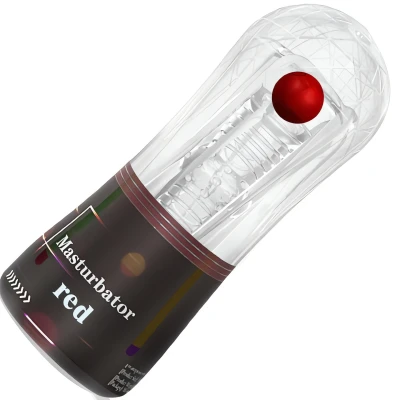 Sensual MC34-4 Vibrační masturbátor, nastavitelné režimy, červený