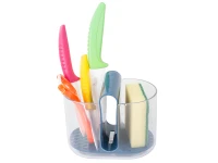 Verk 24220 Dvoukomorový stojan na příbory, žlutý