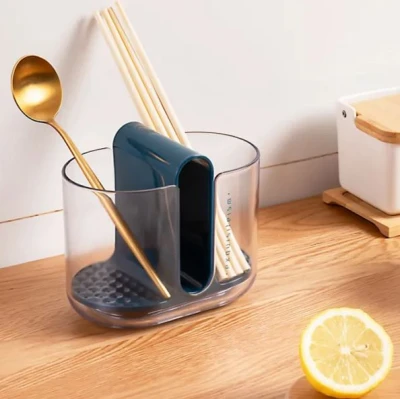 Verk 24220 Dvoukomorový stojan na příbory, žlutý