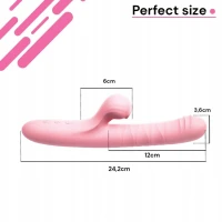 Sensual W122 Vibrátor Rabbit s funkcí sání 24 cm, růžový