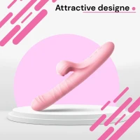 Sensual W122 Vibrátor Rabbit s funkcí sání 24 cm, růžový