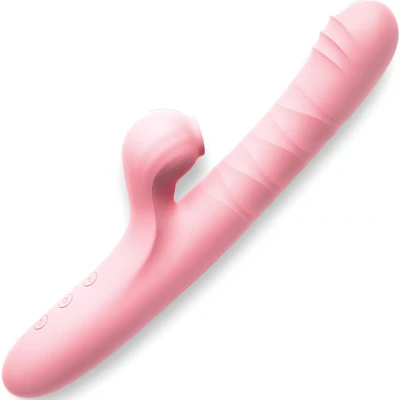 Sensual W122 Vibrátor Rabbit s funkcí sání 24 cm, růžový