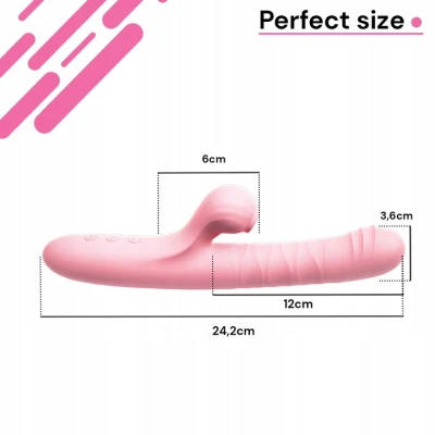 Sensual W122 Vibrátor Rabbit s funkcí sání 24 cm, růžový