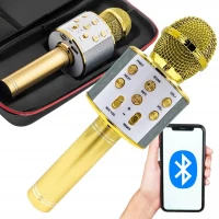 Verk 27424 Karaoke bluetooth mikrofon, 600mAh, zlatý 