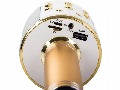 Verk 27424 Karaoke bluetooth mikrofon, 600mAh, zlatý 