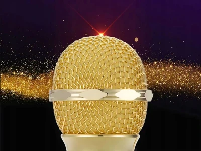 Verk 27424 Karaoke bluetooth mikrofon, 600mAh, zlatý 