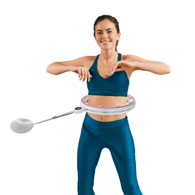 Rebel RBA-3067 Masážní obruč Hula Hoop se závažím, LCD, 44 cm, růžová