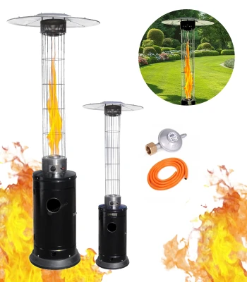 Gordon G1184 Terasový plynový ohřívač se skleněným krytem, 12,5 kW, černý