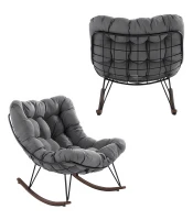 Gordon G1146 Hojdacie kreslo s mäkkým vankúšom, čierne a sivé