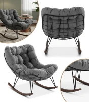 Gordon G1146 Hojdacie kreslo s mäkkým vankúšom, čierne a sivé