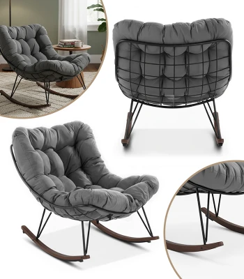 Gordon G1146 Hojdacie kreslo s mäkkým vankúšom, čierne a sivé