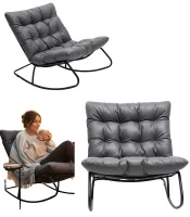 Gordon G1147 Houpací křeslo s měkkým polštářem, černošedé