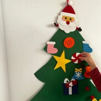 Ruhhy 24856 Plstěný vánoční stromeček s ozdobami 90 cm