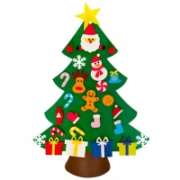 Ruhhy 24856 Plstěný vánoční stromeček s ozdobami 90 cm