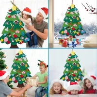 Ruhhy 24856 Plstěný vánoční stromeček s ozdobami 90 cm