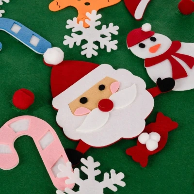 Ruhhy 24856 Plstěný vánoční stromeček s ozdobami 90 cm