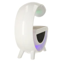 KIK KX3742 Multifunkčný reproduktor Bluetooth RGB s bezdrôtovou nabíjačkou, biely