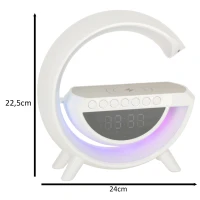 KIK KX3742 Multifunkčný reproduktor Bluetooth RGB s bezdrôtovou nabíjačkou, biely