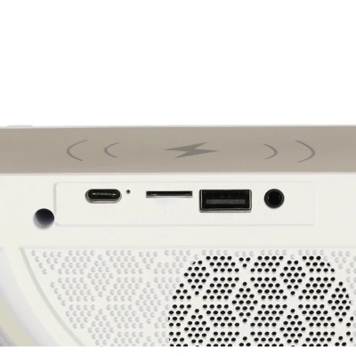 KIK KX3742 Multifunkčný reproduktor Bluetooth RGB s bezdrôtovou nabíjačkou, biely