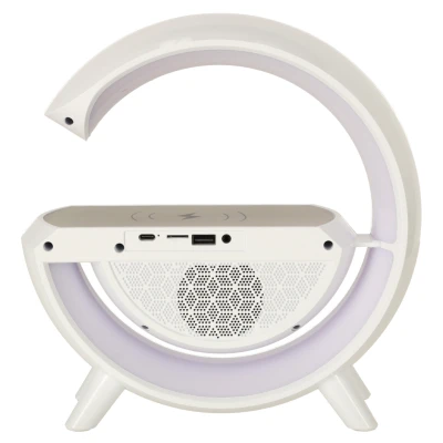 KIK KX3742 Multifunkčný reproduktor Bluetooth RGB s bezdrôtovou nabíjačkou, biely
