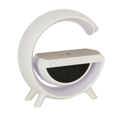 KIK KX3742 Multifunkčný reproduktor Bluetooth RGB s bezdrôtovou nabíjačkou, biely