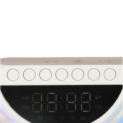 KIK KX3742 Multifunkčný reproduktor Bluetooth RGB s bezdrôtovou nabíjačkou, biely
