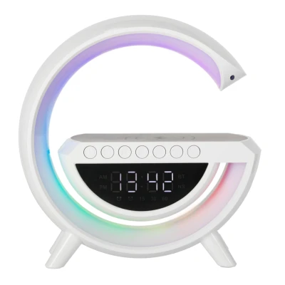 KIK KX3742 Multifunkčný reproduktor Bluetooth RGB s bezdrôtovou nabíjačkou, biely