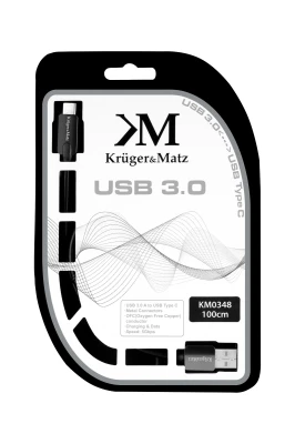 Kruger&Matz KM0348 Kabel USB 3.0 A - USB C 5 Gb/s, 100 cm