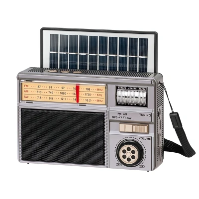 Kruger&Matz KM0831 Analógové rádio solárne AM/FM/SW, 3,7 V; 1200 mAh, sivé